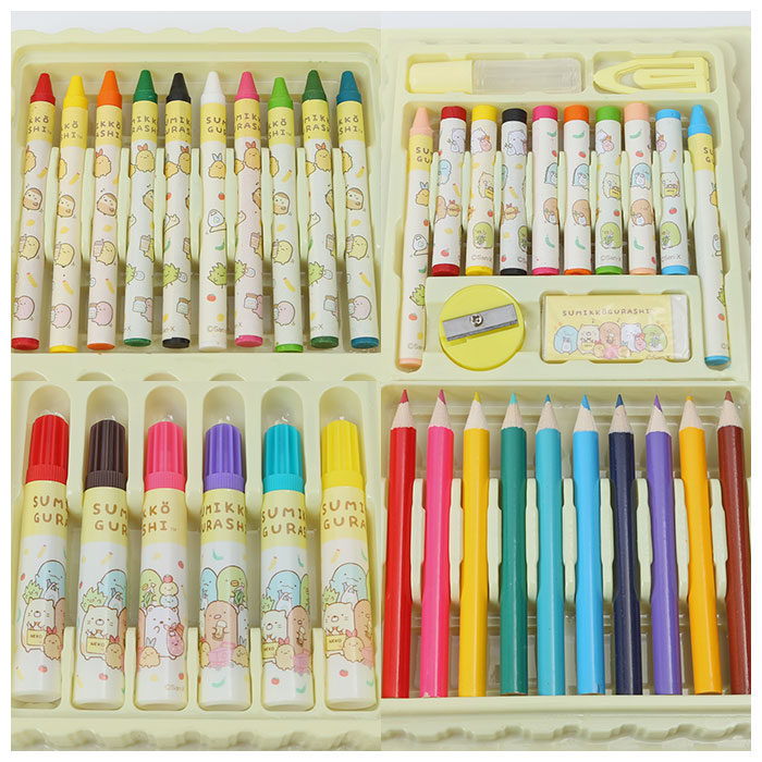 【みんなあつまるんです・おえかきセット】 お絵描きセット 通販 おえかきセット 文房具 文具 キャラクター すみっコぐらし ブック型 ステーショナリー マーカー クレヨン クレヨンペンシル 色鉛筆 すみっこぐらし スミッコグラシ