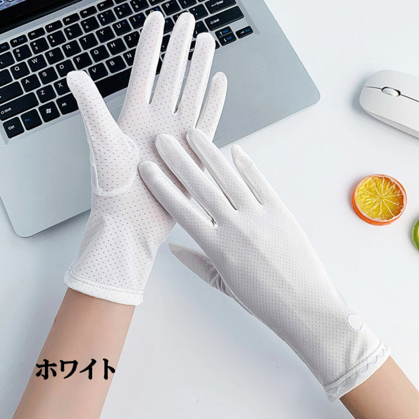ホワイト レディース手袋 日焼け止め手袋 UV レディース グローブ 冷感 UV手袋 リボン UPF50+ 手袋 婦人用 グローブ ケア 接触冷感 カット 薄手 タッチパネル対応 通気性 紫外線対策 日焼け止め運転 母の日ギフト