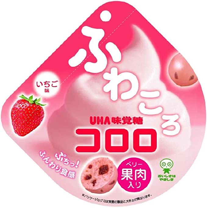 【4個セット】味覚糖 ふわころコロロ　いちご味　グミキャンディ 30g