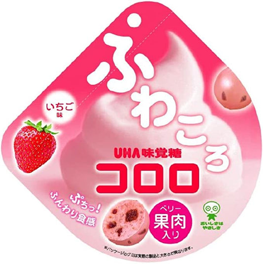 【4個セット】味覚糖 ふわころコロロ　いちご味　グミキャンディ 30g