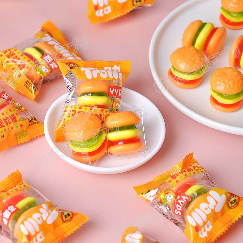 Trolli トローリ ハンバーガーグミ 5個入り 人気 菓子 グミ 　【SNS 話題 地球グミ　目玉グミ　ハンバーガーグミ】