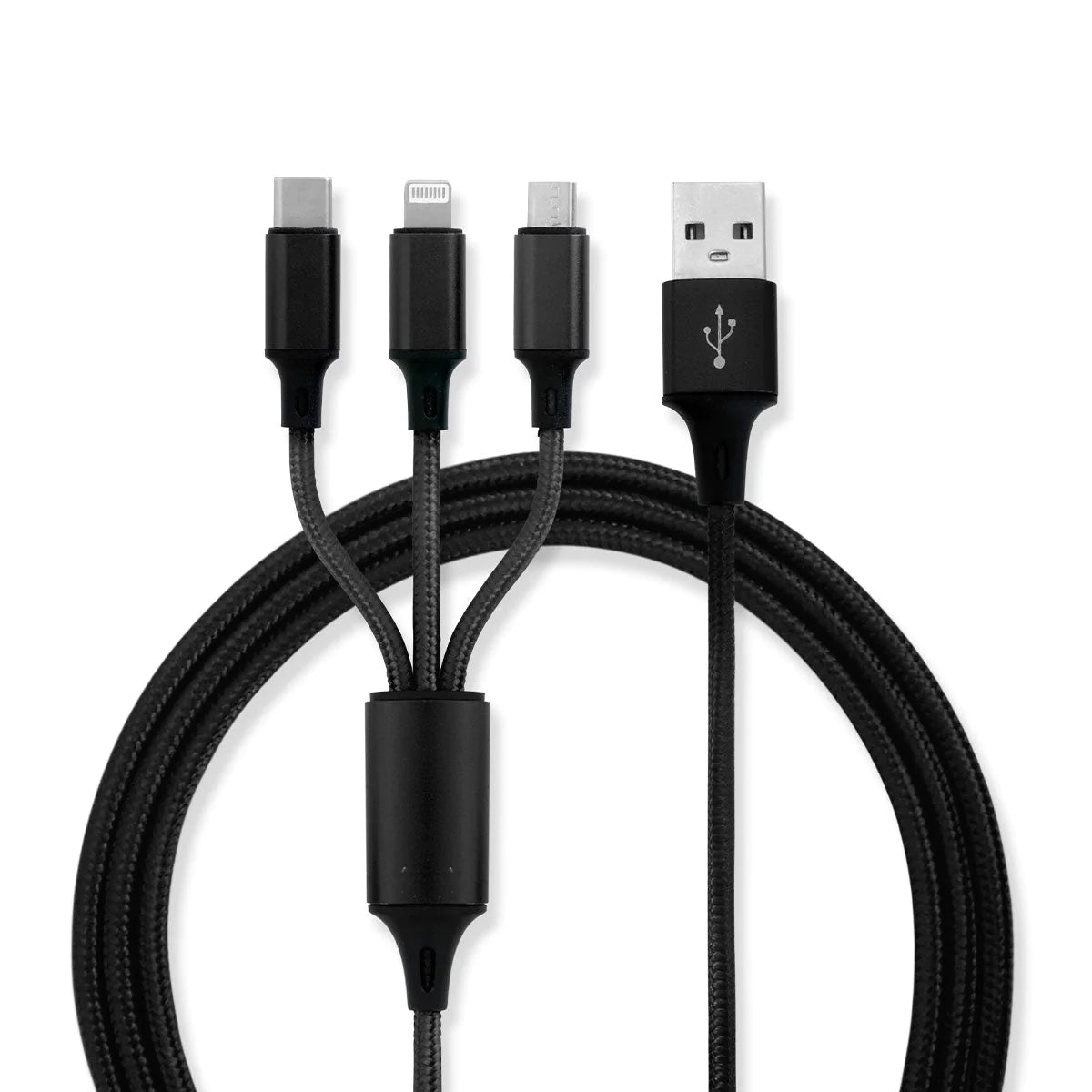 【超シェア買い祭】【1.2m・ブラック】3in1 充電ケーブル USB iPhone Android 全7色 1.2m 超高耐久 断線防止 2.1A Type-C Lightning micro USB  急速充電 充電器 iPhone Android 充電ケーブル マルチ ライトニングケーブル タイプC アンドロイド アイフォン