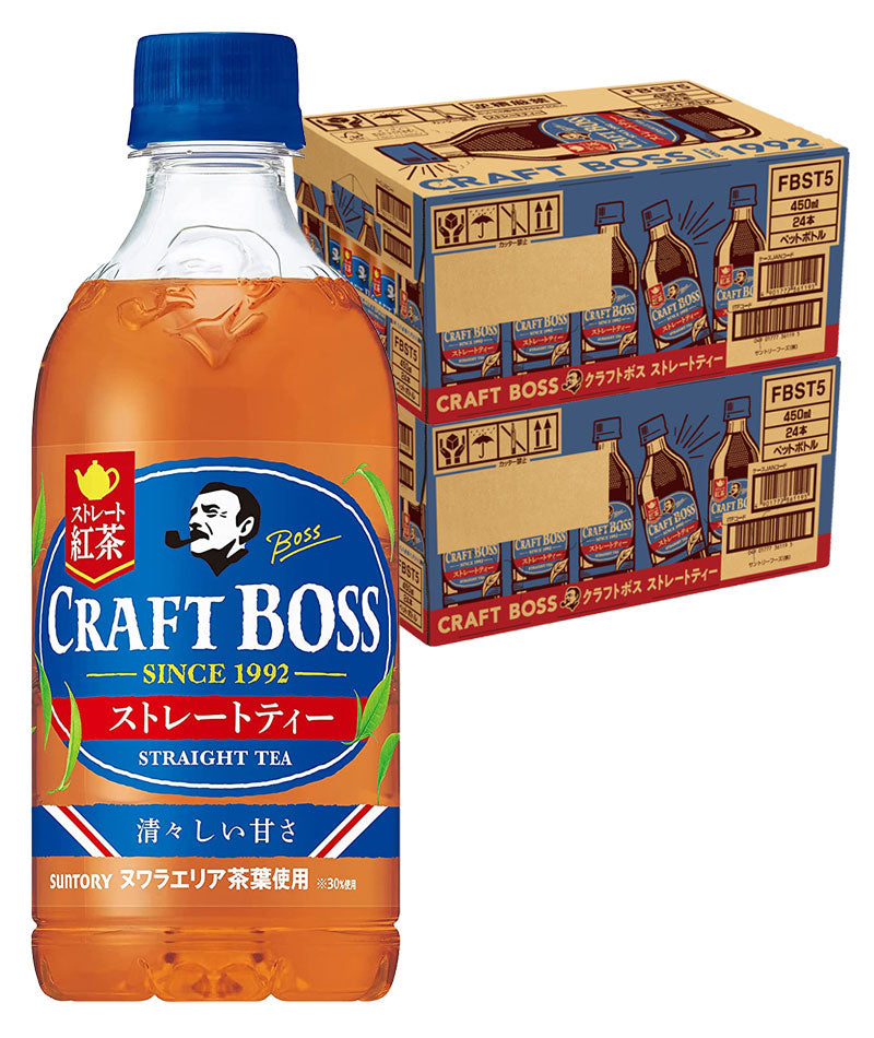 【送料無料】BOSS サントリー クラフトボス ストレートティー 450ml×2ケース/48本