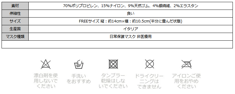 【超得ハイパーSALE】UNIMAプレミアム銀繊維マスク（ブルー×ホワイト/FREEサイズ）