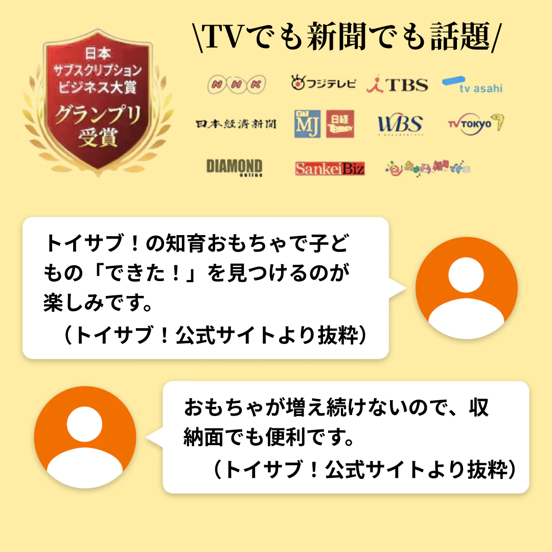 【カウシェ限定】【知育おもちゃの定額制レンタルサービス】トイサブ！　3ヶ月間1000円（合計3000円）OFF　お得に申込クーポン