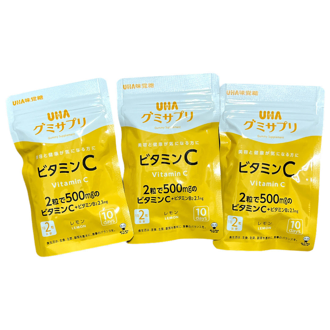 UHA 味覚糖 グミサプリ ビタミンC 20粒 x 3袋 30日分　※