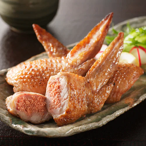 本格手作り！国産手羽餃子＆手羽明太セット　880ｇ（440ｇ×2ｐ）1本55ｇ　手羽先　国産　ギフト 送料無料 鶏 国産若鶏 冷凍 鶏肉 お取り寄せ 　おつまみ　お取り寄せグルメ 北海道と沖縄を除き 【送料無料】