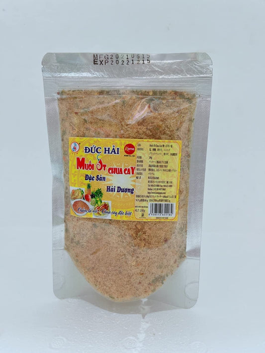【3人シェア買いでお得】DUCHAIエビ酸っぱい辛い塩200g・Muoi Ot Tom Duc Hai 200g 2goi (2袋)