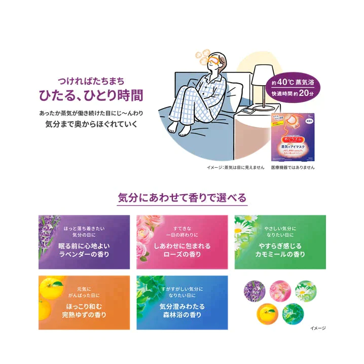 花王 めぐりズム 蒸気でホットアイマスク 6種類ｘ各２枚 12枚入り アソート 箱なし 追跡可能メール便