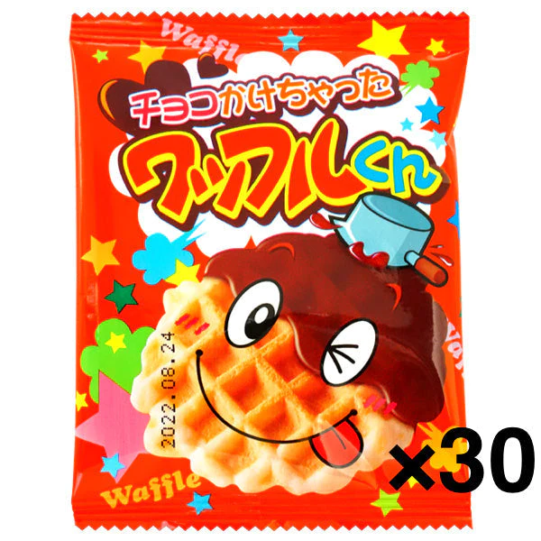 【たっぷり30枚！】やおきん チョコかけちゃったワッフルくん  駄菓子 ワッフル チョコ チョコレート お菓子　※