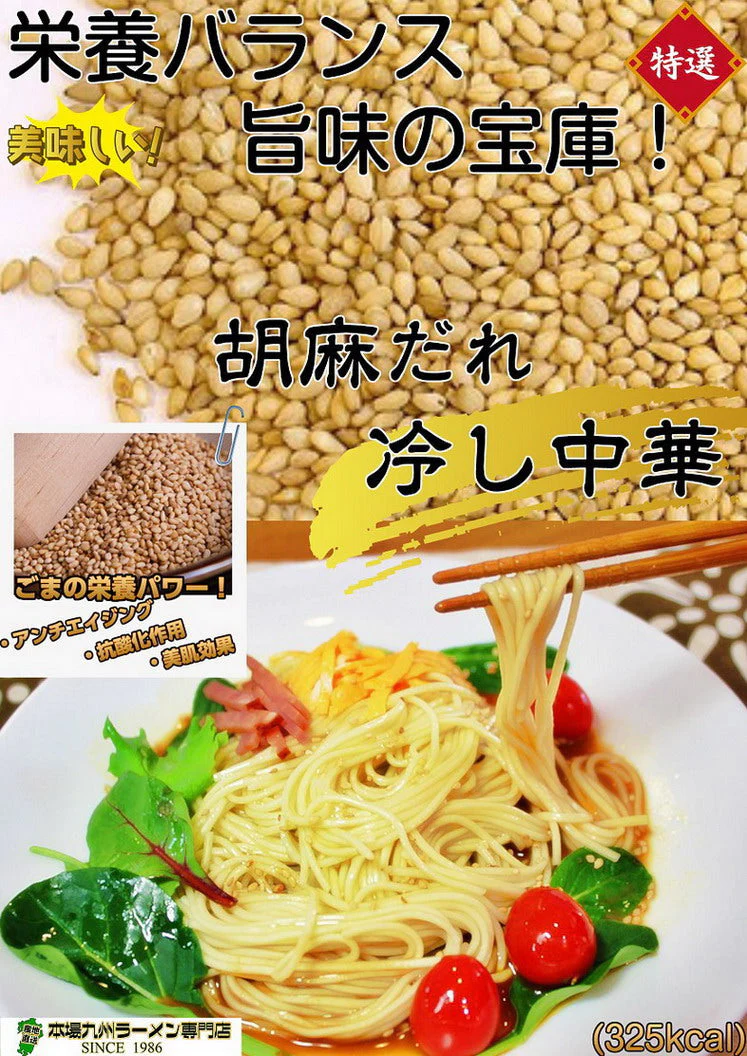 【超得ハイパーSALE】冷麺お試しセット(6人前)特製 胡麻ダレ冷やし中華 ノンフライの九州熟成麺で健康指向 保存食 ギフト 御中元 内祝