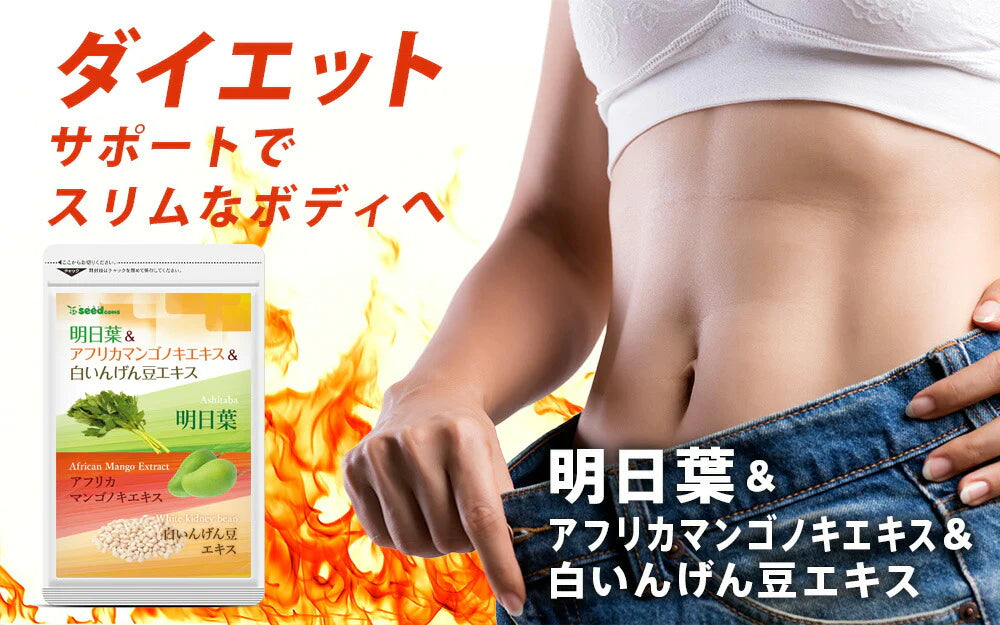 明日葉＆アフリカマンゴノキエキス＆白いんげん豆エキス《3ヶ月分》サプリメント ダイエット エラグ酸  ファビノール【ゲリラセール】
