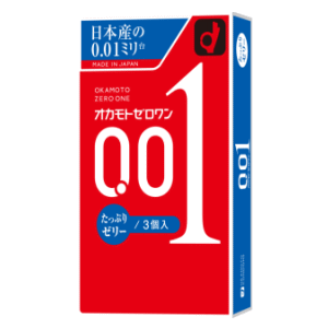 【4箱セット】[OKAMOTO/オカモト] 0.01ZERO ONE　たっぷりゼリー 3個入り コンドーム/極薄 ゼロワン