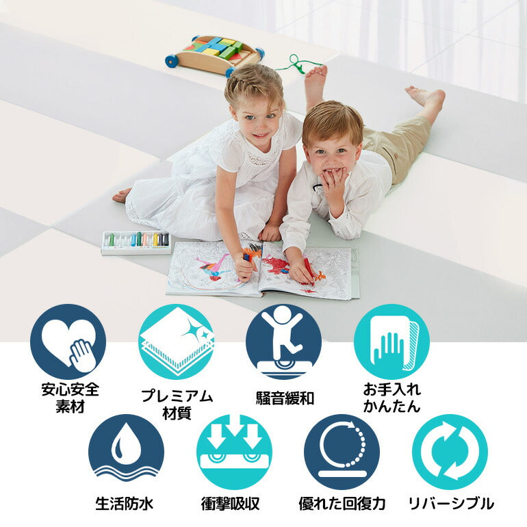 カラズマット 140×200cm グレー プレイマット 赤ちゃん ベビー おしゃれ 140 200 4cm ノンホルム 防炎 ベビーマット マット クッションマット リバーシブル 防水 防音 大判 折りたたみ お昼寝 マット フロアマット ベビー Caraz 床暖房対応 リバーシブル 【保証付き】