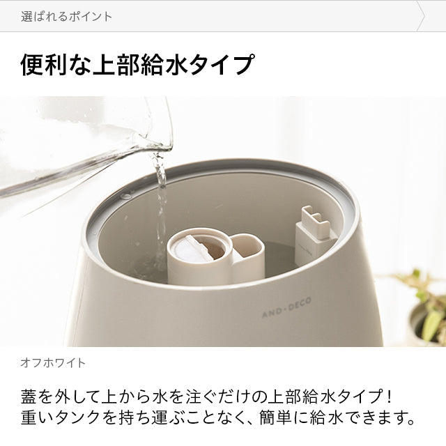 （ミルキーベージュ）本体＋除菌ウォーターセット 超音波式加湿器【1年保証】