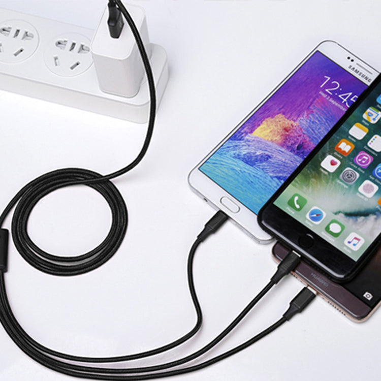【カラー：ブラック】iPhone 充電 3in1ケーブル Lightning Micro USB Type-C