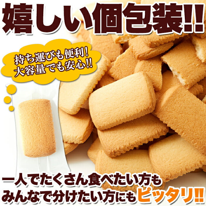 【訳あり】北海道バタークッキー 500g クッキー 洋菓子 焼き菓子 バタークッキー バター 北海道 国産 どっさり 大量 大容量 定番 個包装 シンプル 文化祭 イベント 配布用 お菓子 スイーツ 甜菜糖 おやつ わけあり