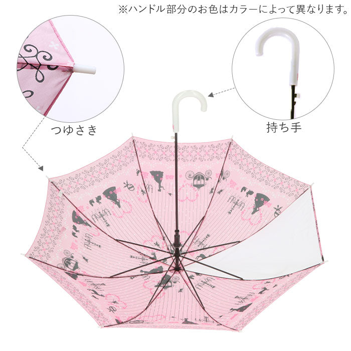 【ブルー・ＣＢ55737.ガーリーチェック】 子供 傘 55cm 女の子 通販 子供用 長傘 ジャンプ傘 子ども キッズ おしゃれ かわいい 小学生 こども 透明窓 雨傘 ピンク ネイビー ブルー プリンセス ワンタッチ かさ カサ