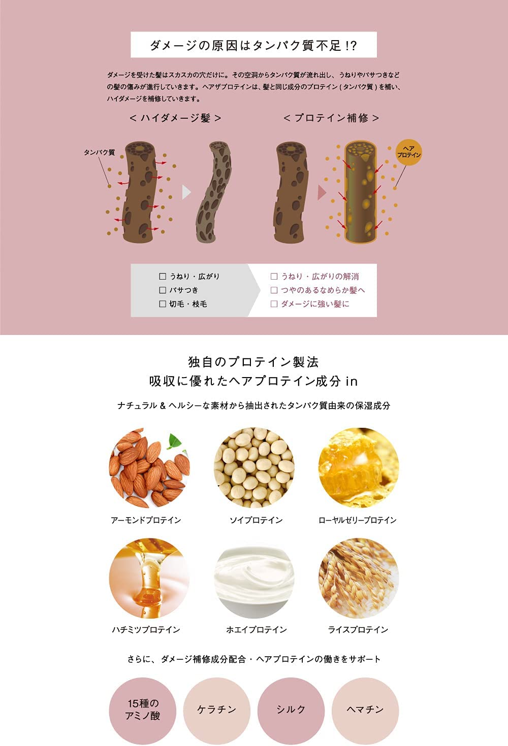 ヘアザプロテイン シャンプー ＆ トリートメント 400ml&400ml