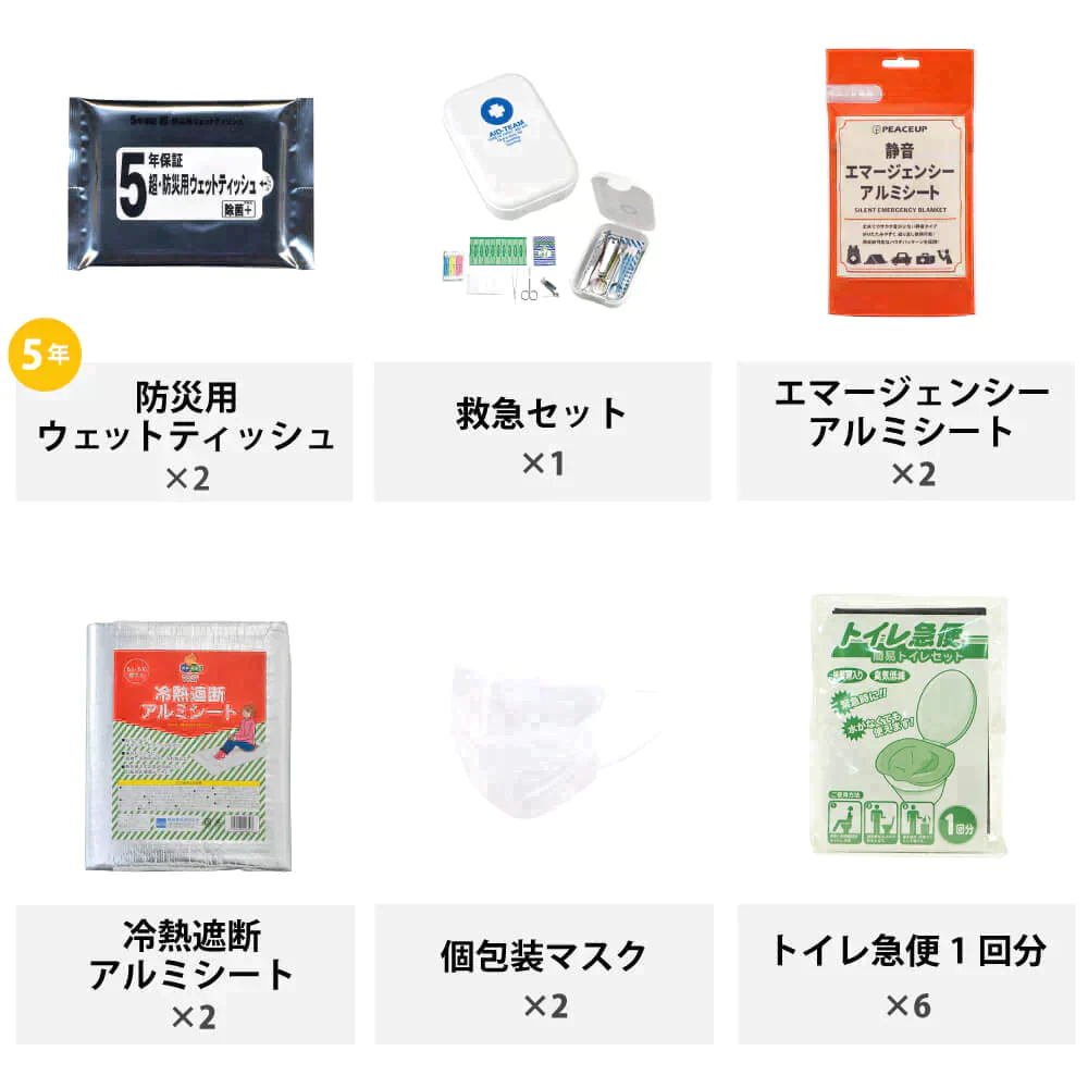 ［2人用/グリーン］3日間を生き抜く 充実の防災セット 計59点　非常用持ち出し袋 防災リュック