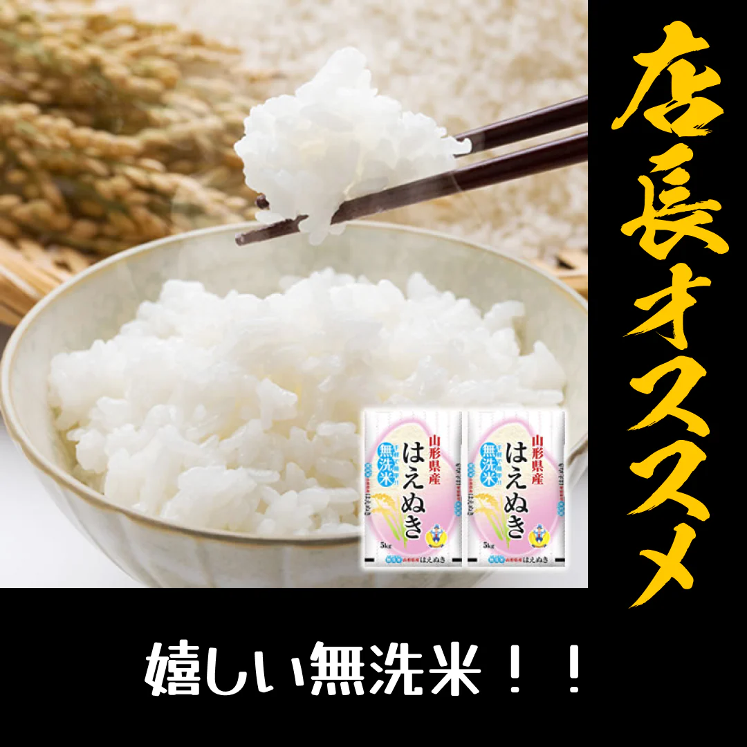 令和4年産 山形県産 はえぬき無洗米10kg(5kg×2) ※一部地域は別途送料追加 お米 コメ 米 JA rhm1004【店長本気のシェア買いWEEK】