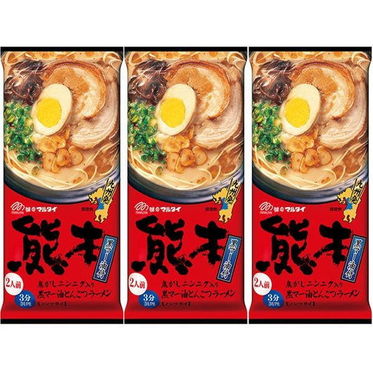 【おまけ付き！】 マルタイ　熊本黒マー油とんこつラーメン186g　（2人前×3個入）