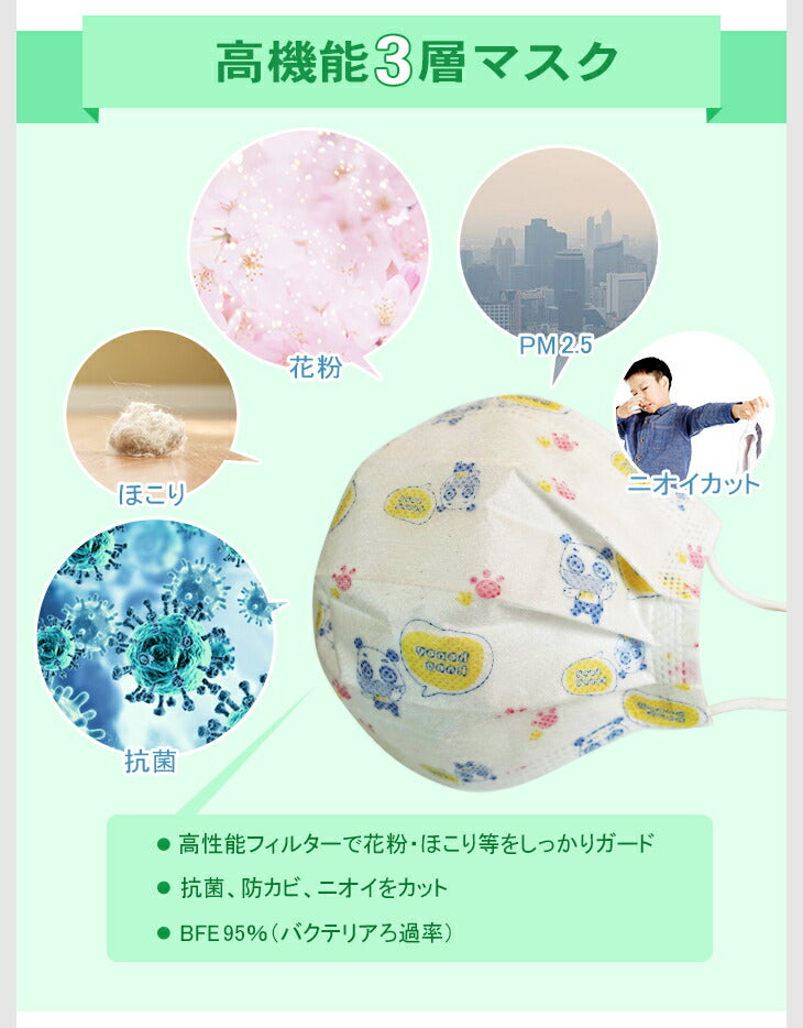 即日発送 50枚入り子供用マスク 子供用 使い捨て 子供マスク キャラクター 不織布 50枚 小さめ 高機能3層マスク 1箱 使い捨てマスク 高性能マスク こども用マスク 高性能フィルター 花粉ガード 抗菌 抗カビ ニオイカット 50枚入り不織布マスク 衛生マスク