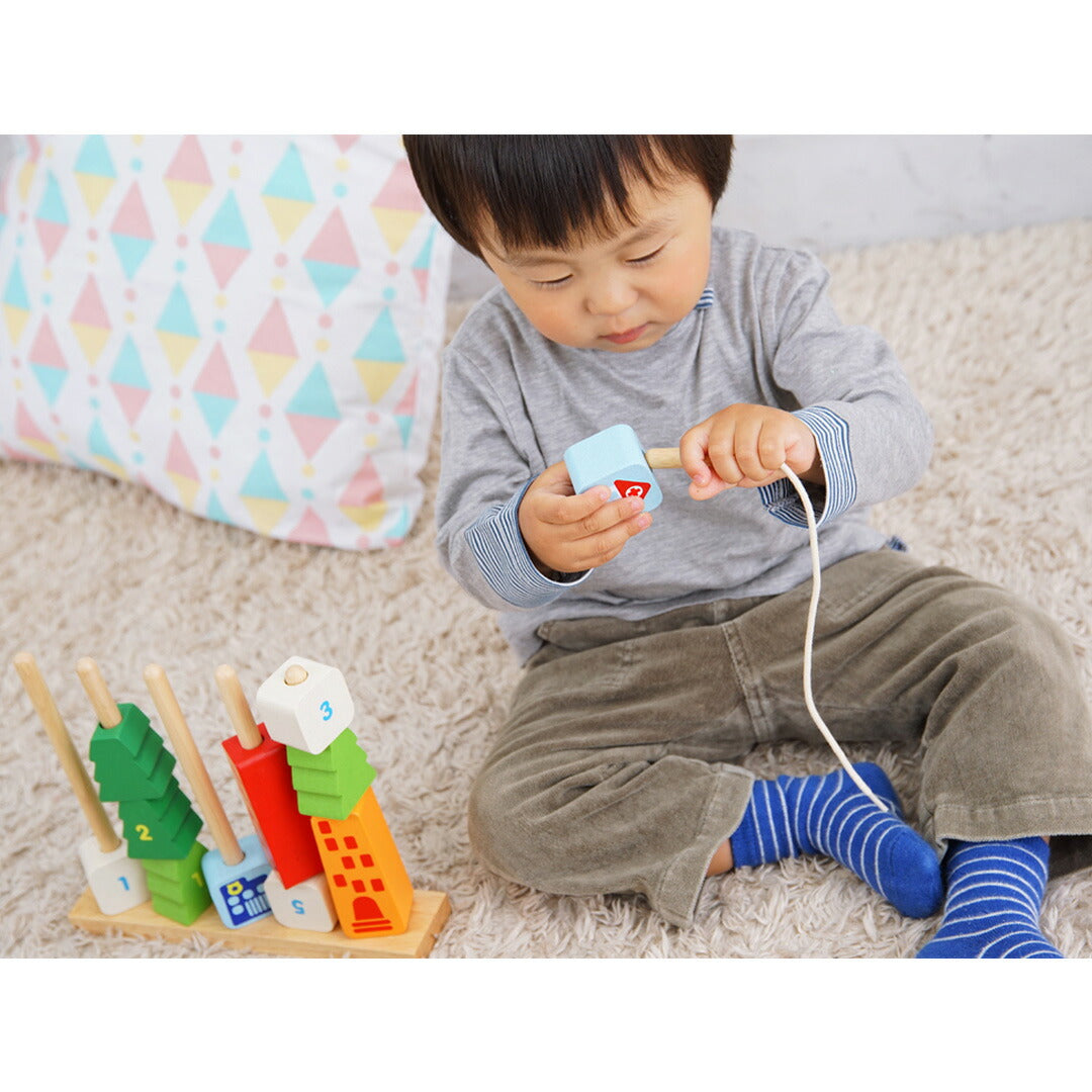 ★非掲載★ソート&カウントシティ ひも通し 種類分け 数の数え方 知育玩具 おもちゃ 誕生日 プレゼント 子供 1歳 木製 ベビー 赤ちゃん 幼児 ギフト 出産祝い お祝 人気 ランキング ※代引不可