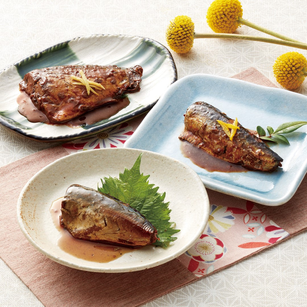 「新宿割烹中嶋」煮魚（さばの味噌煮4切、いわしの赤味噌煮・あじの生姜煮 各2切）常温 新宿割烹中嶋 割烹 東京 煮魚 さばの味噌煮 いわしの赤味噌煮 あじの生姜煮 サバ イワシ アジ 骨まで食べられる 常温 老舗割烹 伝統の味 日本料理 ミシュラン 人気 おすすめ ※代引不可