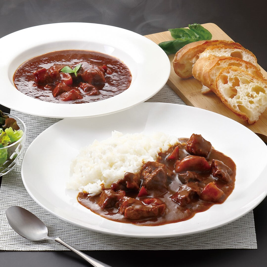 黒毛和牛入 ビーフカレーとビーフシチュー ビーフカレー ビーフシチュー カレー シチュー 黒毛和牛 牛肉 甘口 辛口 中辛 スパイス 旨味 うまみ ボリューム満点 常温 グルメ ギフト レトルト パウチ 人気 おすすめ ランキング ※代引不可