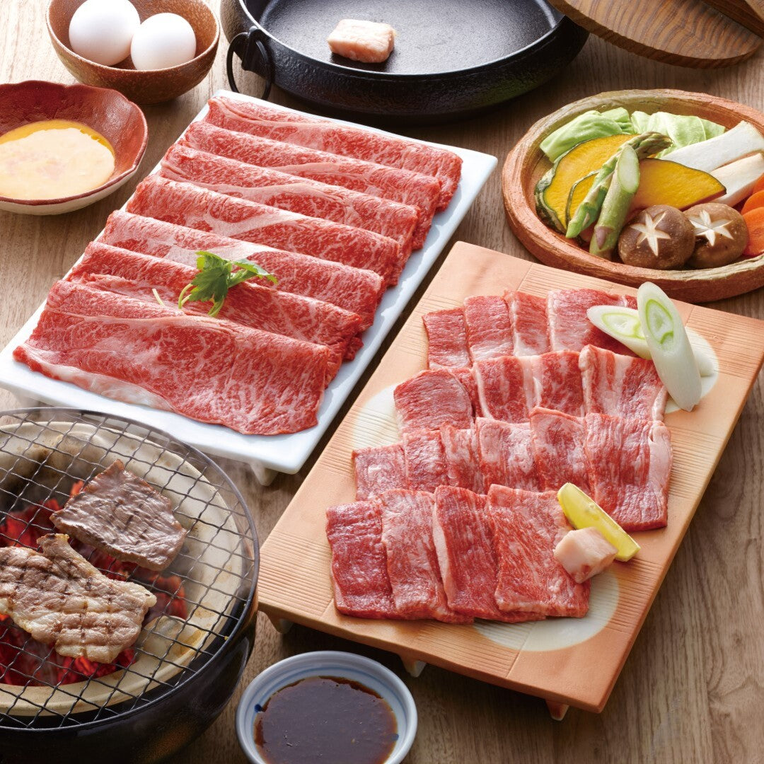 松阪牛 焼肉とすきやき肉 松阪牛 ブランド牛 銘柄牛 すきやき肉 もも肉 すき焼き用 焼肉 黒毛和牛 和牛 牛肉 赤身 サシ あっさり 冷凍 グルメ ギフト 贈り物 中元 歳暮 お取り寄せ 人気 おすすめ ランキング ※代引不可