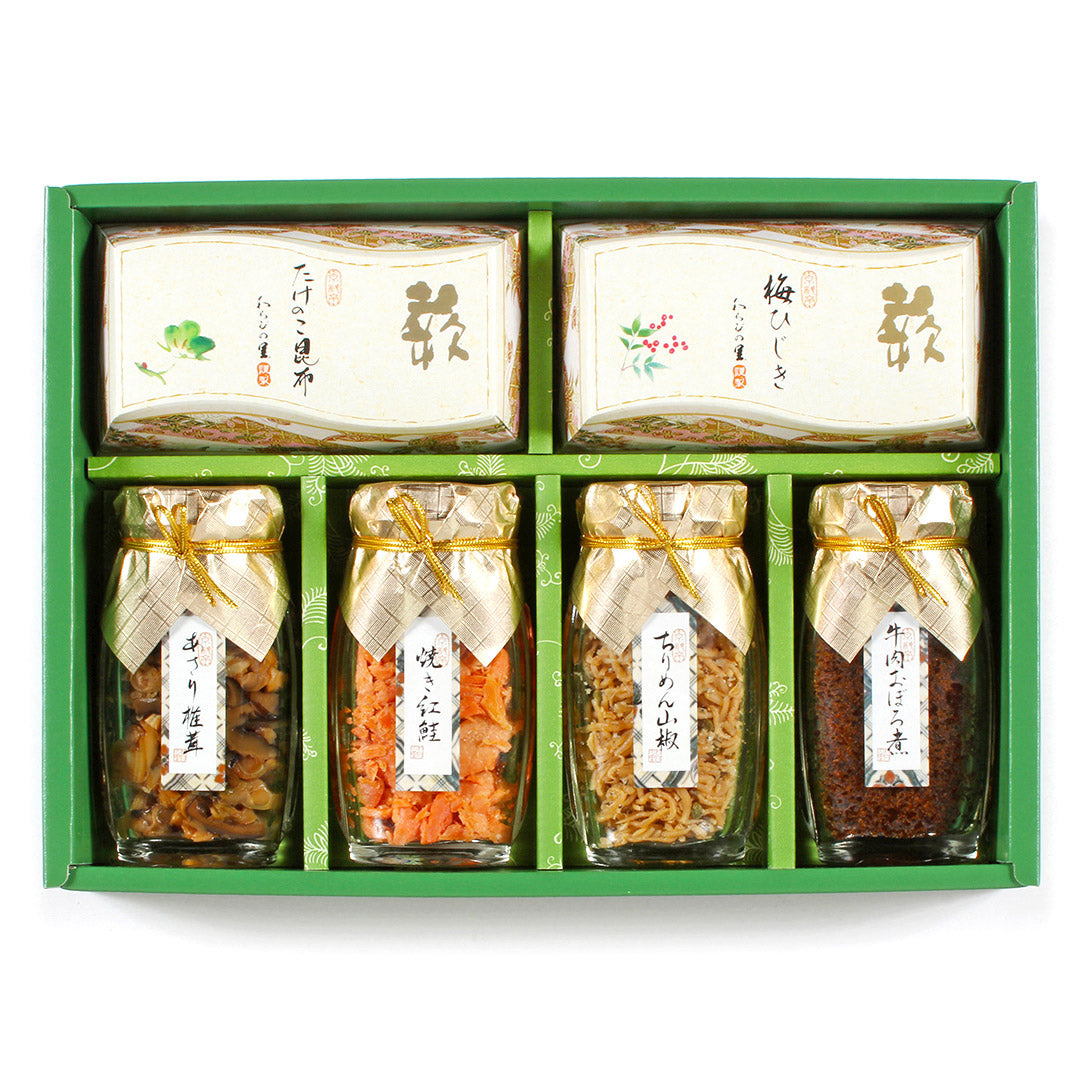 京・料亭 「わらびの里」京楽味 ちりめん山椒 焼き紅 あさり椎茸 たけのこ昆布 梅ひじき 海老しょうが 牛肉おぼろ煮 ちりめんくぎ煮 わらびの里 監修 ギフト お酒の肴 お取り寄せ 詰め合わせ 人気 おすすめ ランキング ※代引不可
