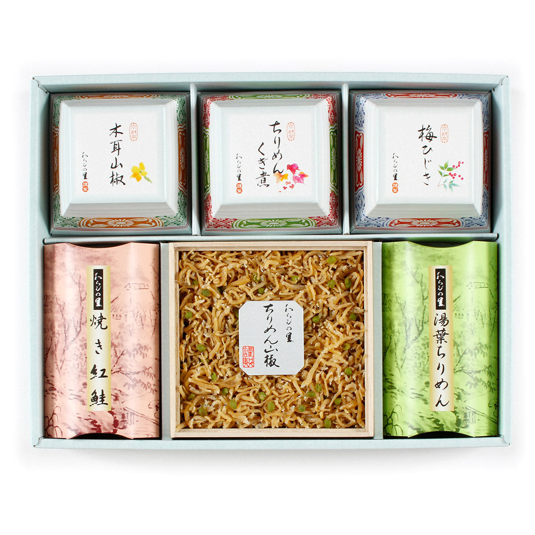 京・料亭 「わらびの里」京の彩り ちりめん山椒 松茸旨煮 焼き紅鮭 湯葉ちりめん ちりめんくぎ煮 牛肉おぼろ煮 梅ひじき 木耳山椒 京料亭 京都 わらびの里 監修 グルメ ギフト お取り寄せ 詰め合わ 人気 おすすめ ランキング ※代引不可