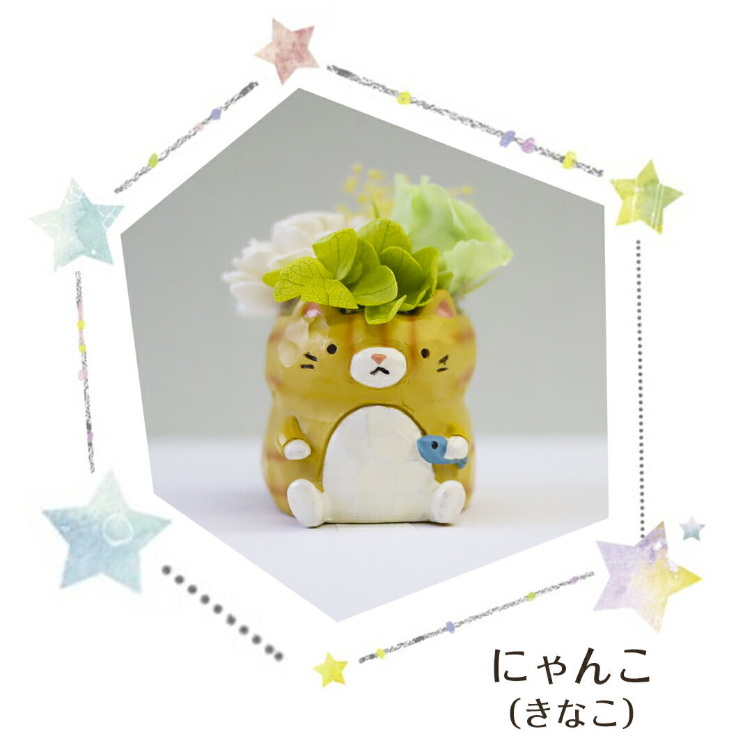 フラワーアレンジ プリザーブドフラワー わんこ&にゃんこ 【トイプードルA チョコ】