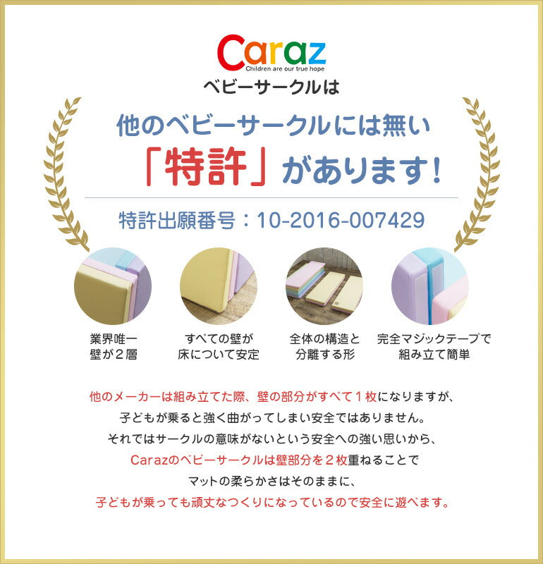 サークルマット 120×140×40cm グレー ベビーサークル ベビーゲート プレイヤード 床暖房対応 大きい プラスチック グレー ベビーマット 赤ちゃんマット リバーシブル お昼寝 防水 防音 厚 大判 折りたたみ ベビー Caraz ベビーフェンス ノンホルム 【保証付き】
