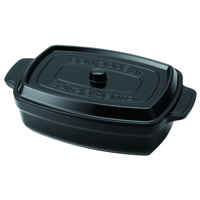 【ブラック・cocopot600】 弁当箱 600ml 通販 おしゃれ レディース 女性 ランチボックス 電子レンジ可 食洗機可 一段 ココット型 マーメイドブルー 水色 ブラック 黒 ライトレモン 黄色 ミント 緑 レッド 赤