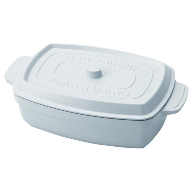 【ホワイト】 弁当箱 600ml 通販 おしゃれ レディース 女性 ランチボックス 電子レンジ可 食洗機可 一段 ココット型 マーメイドブルー 水色 ブラック 黒 ライトレモン 黄色 ミント 緑 レッド 赤