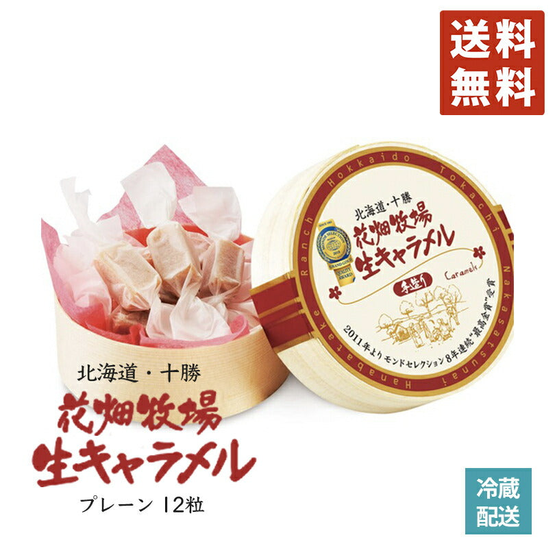 花畑牧場　生キャラメル12粒　プレーン×10個セット 北海道産 スイーツ 手造り とろける プレゼント 贈り物 お土産 手土産 ギフト モンドセレクション受賞