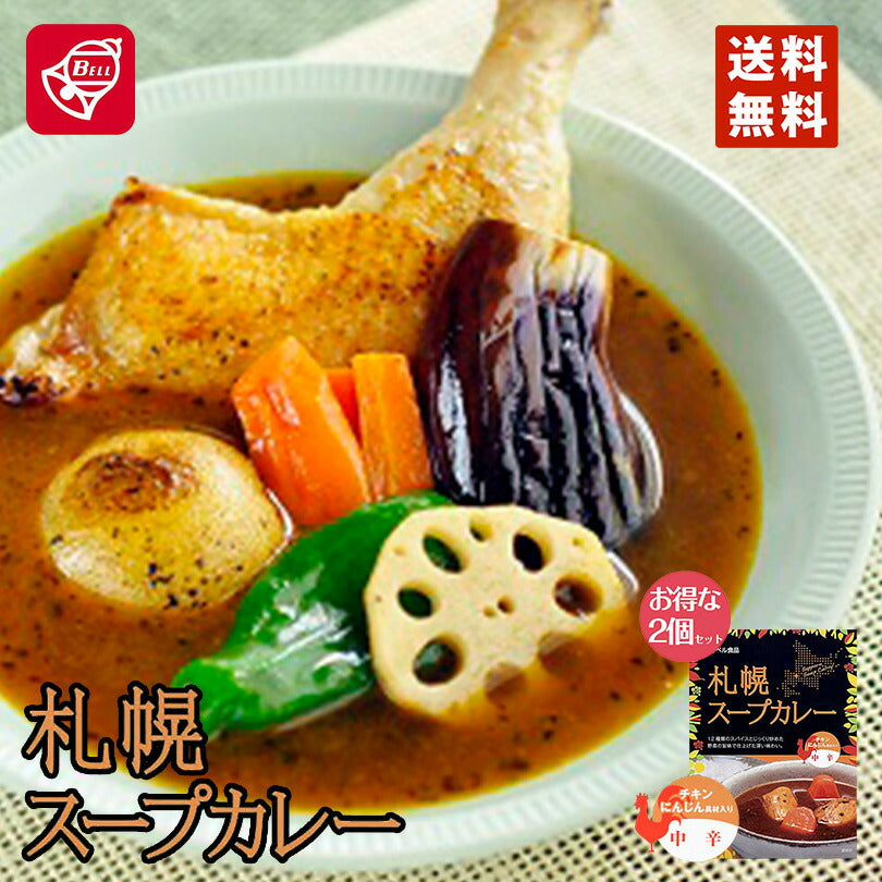 カレー レトルト 札幌スープカレー中辛200g 2個セット メール便 送料無料   プレゼント ギフト お土産 お取り寄せ