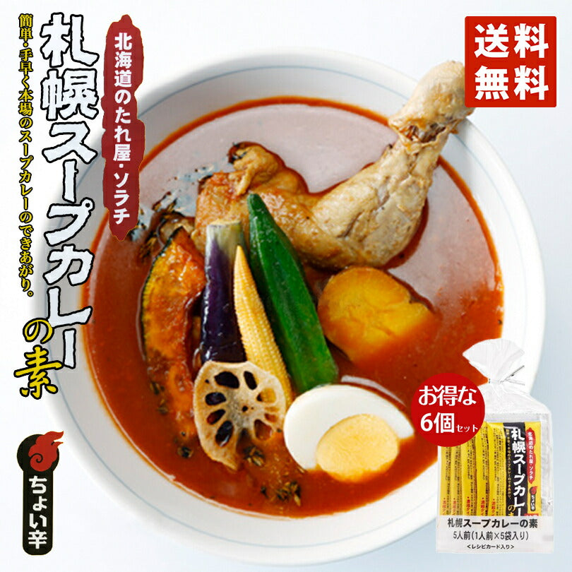 カレー ソラチ 札幌スープカレーの素 6個セット (5袋入×6個) メール便 北海道 お土産 送料無料 話題 プレゼント お手軽 ギフト