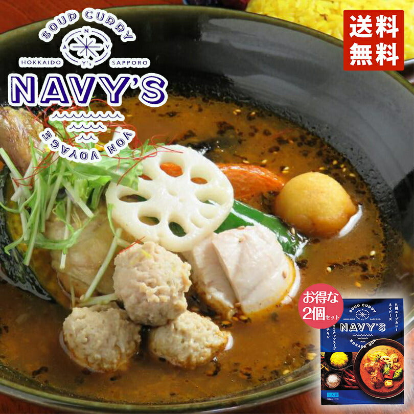 カレー レトルト 札幌スープカレー ネイビーズ 300g えびココナッツスープ ダブルチキン 2個セット 送料無料 送料込 北海道 札幌 スープカレー スパイス お土産 手土産 贈り物 プレゼント