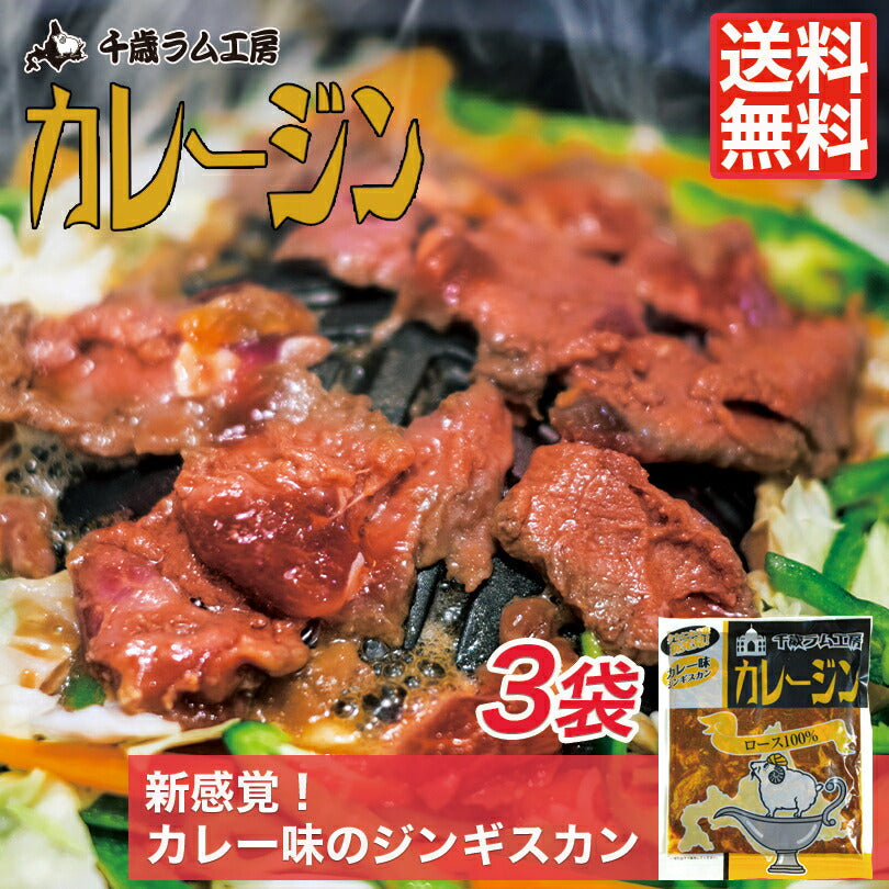 カレージン 500g（ロースジンギスカン)×3袋セット 送料無料 千歳ラム工房 北海道 ソウルフード 焼肉 カレー BBQ バーべキュー お土産 プレゼント ギフト お取り寄せ 肉の山本 マトン 羊肉