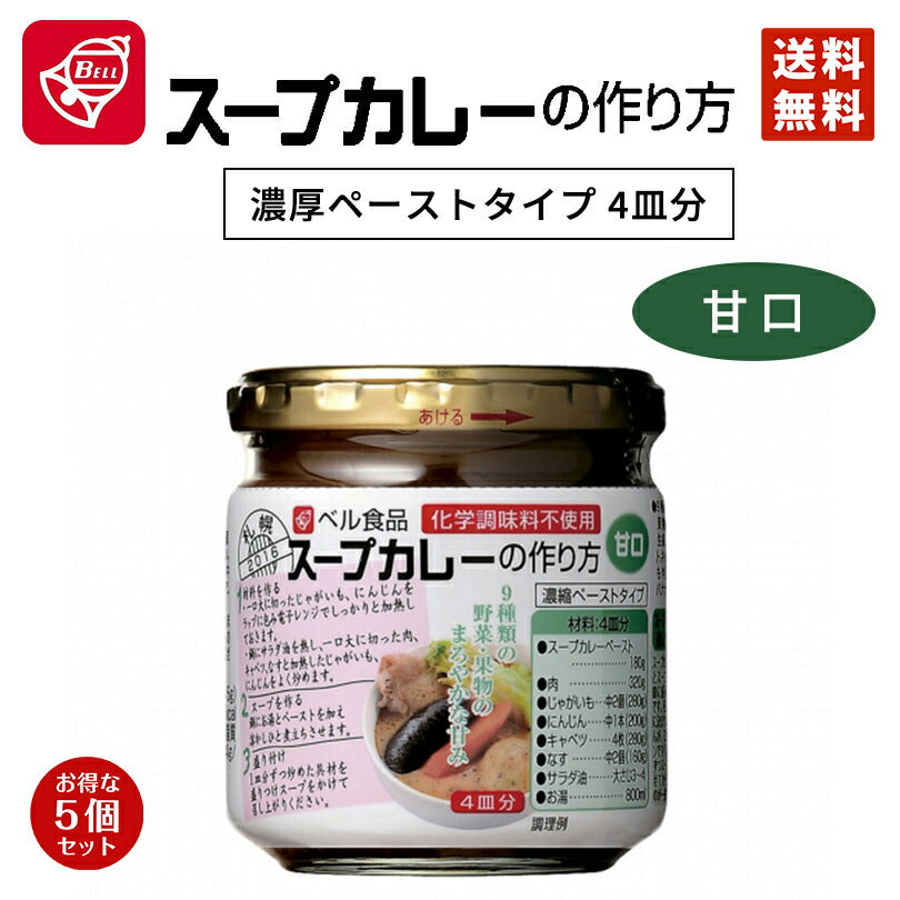 3000円ポッキリ カレー ベル食品 スープカレーの作り方 甘口 5個セット 送料無料 北海道限定 お土産 手土産 手軽