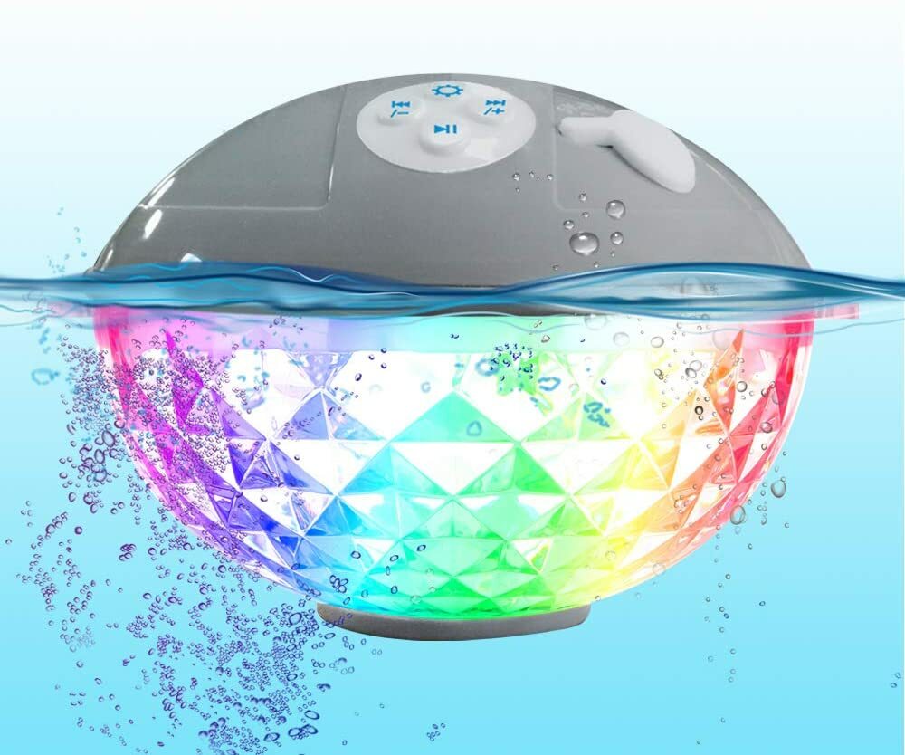 防水フローティング　BLUETOOTHスピーカー ワイヤレス　バスライトプールライト(w078)イエロー