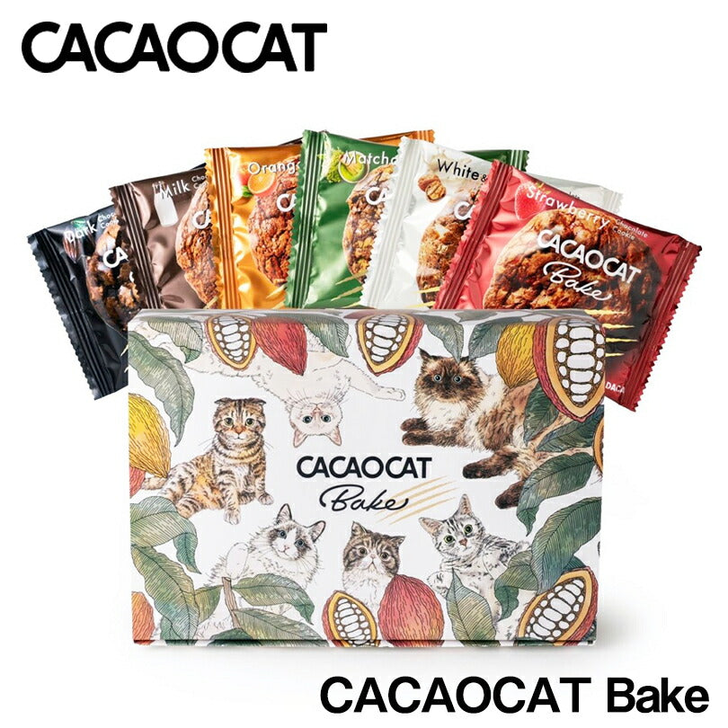 CACAOCAT Bake ミックス 6個入り 送料無料 チョコレート お土産 手土産 人気 ダーク ミルク 抹茶 ホワイト ストロベリー バナナ オレンジ ウォールナッツ DADACA カカオキャット 猫 ねこ ネコ 一口サイズ 北海道