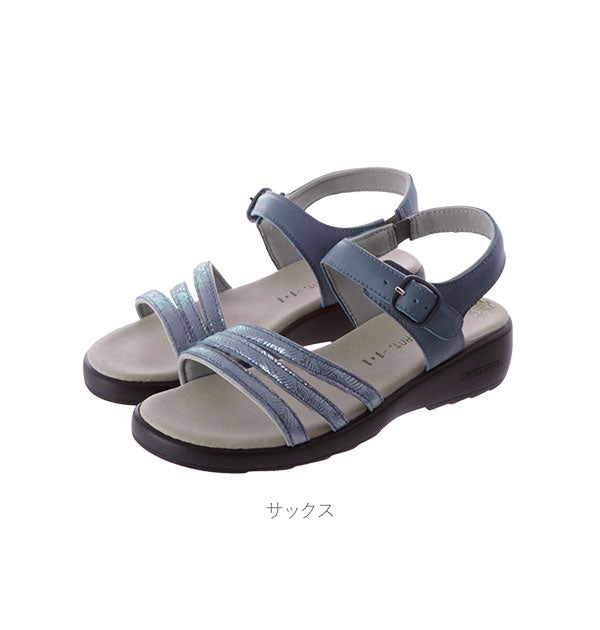 【ダークブラウン・S(約21.5-約22cm)】 サンダル レディース 履きやすい 通販 歩きやすい おしゃれ オフィス ブランド クロワッサン CROISSANT 春夏 ローヒール コンフォートサンダル レディースサンダル 大人 かわいい