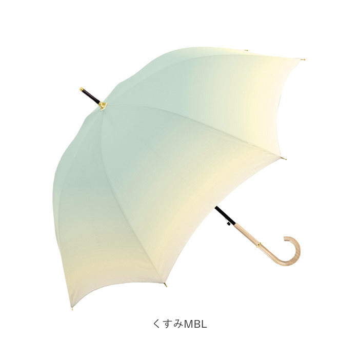【ゴールドPU・長傘】 晴雨兼用傘 長傘 58cm 通販 グラスファイバー レインボー グラデーション 雨傘 日傘 傘 カサ かさ 晴雨兼用 紫外線カット uvカット 遮光 ミルキートーン アンブレラ 大きめ 丈夫 大人