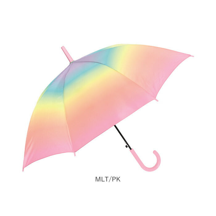 【MLT/LBL・長傘】 子供 長傘 55cm ジャンプ傘 通販 ジャンプ グラデーション レインボー キッズ 子供用 傘 カサ かさ 雨具 子供 子ども こども ミルキートーン アンブレラ シンプル 小学生 女の子 おしゃれ