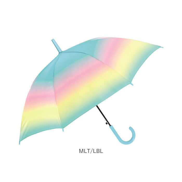【MLT/LBL・長傘】 子供 長傘 55cm ジャンプ傘 通販 ジャンプ グラデーション レインボー キッズ 子供用 傘 カサ かさ 雨具 子供 子ども こども ミルキートーン アンブレラ シンプル 小学生 女の子 おしゃれ