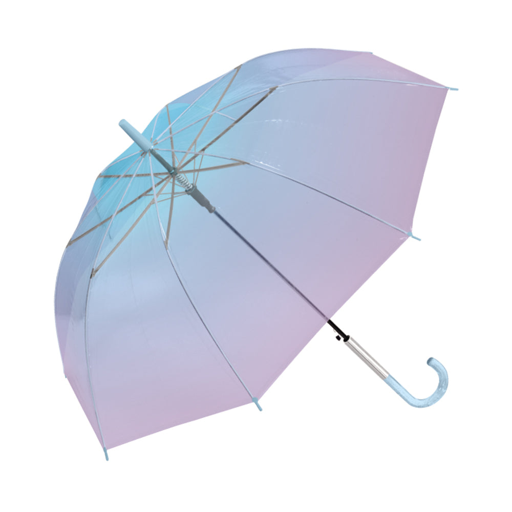 【PU/LBL・長傘】 ビニール傘 60cm ジャンプ傘 通販 長傘 雨傘 傘 カサ かさ ジャンプ グラデーション 大きめ ミルキートーン アンブレラ 透明 シンプル 大人 子供 レディース ジュニア キッズ 雨具 女の子